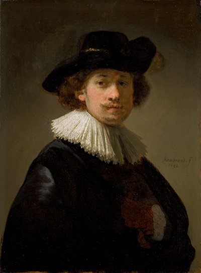 Autoportrait, portant une fraise et un chapeau noir, 1632 - Rembrandt van Rijn
