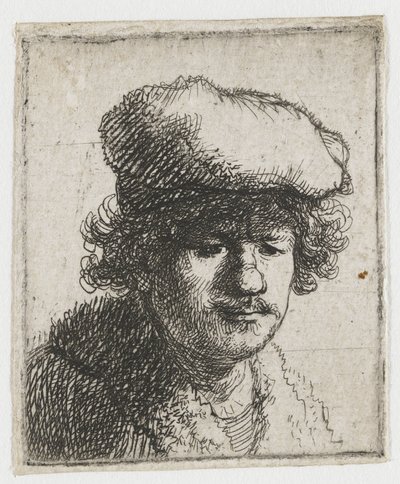 Autoportrait avec la casquette rabattue vers l