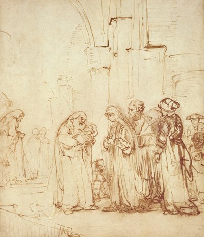 Siméon et Jésus dans le temple - Rembrandt van Rijn