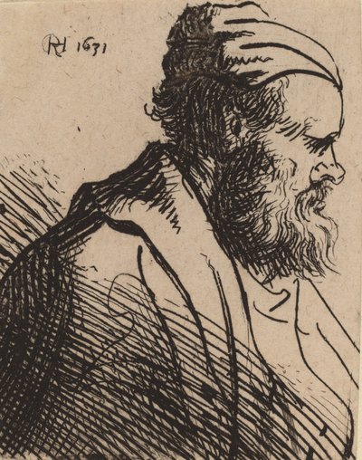 Homme au nez retroussé avec une casquette, avant 1630 - Rembrandt van Rijn