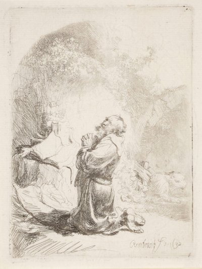 Saint Jérôme en prière - Rembrandt van Rijn