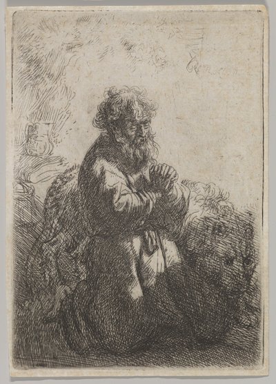Saint Jérôme en prière - Rembrandt van Rijn
