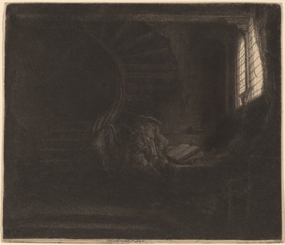 Saint Jérôme dans une chambre sombre - Rembrandt van Rijn