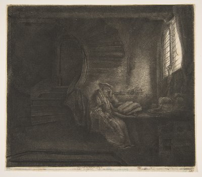 Saint Jérôme dans une chambre sombre, 1642 - Rembrandt van Rijn