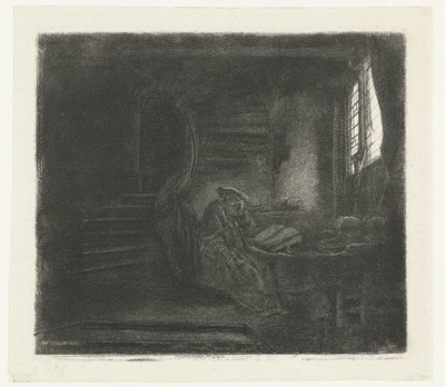 Saint Jérôme dans une chambre sombre - Rembrandt van Rijn