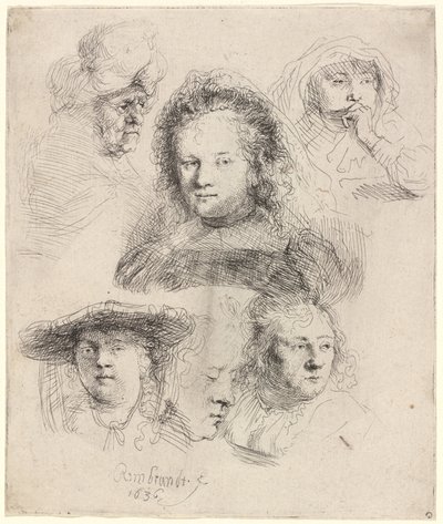 Études de la tête de Saskia et d