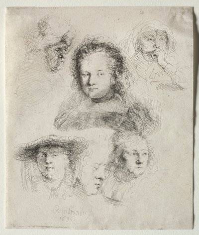 Études de la tête de Saskia et d