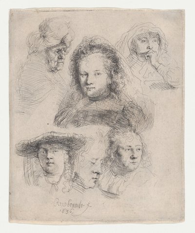 Études des têtes de Saskia et d
