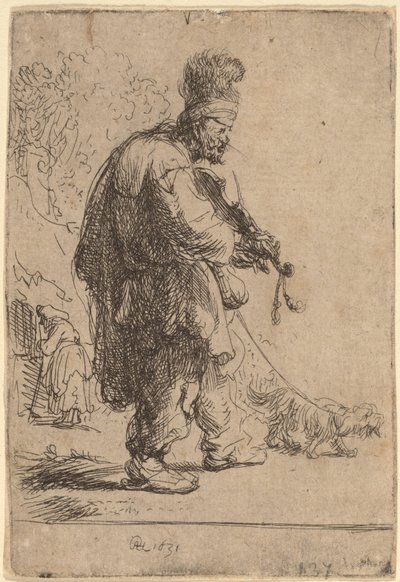 Le violoneux aveugle - Rembrandt van Rijn