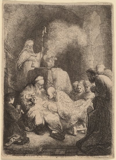 La Circoncision : Petite plaque - Rembrandt van Rijn