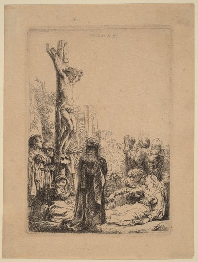 La Crucifixion : petite assiette - Rembrandt van Rijn