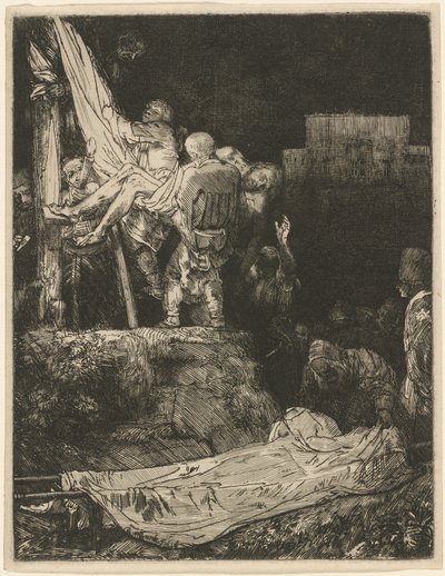 La Descente de Croix à la lumière des torches - Rembrandt van Rijn