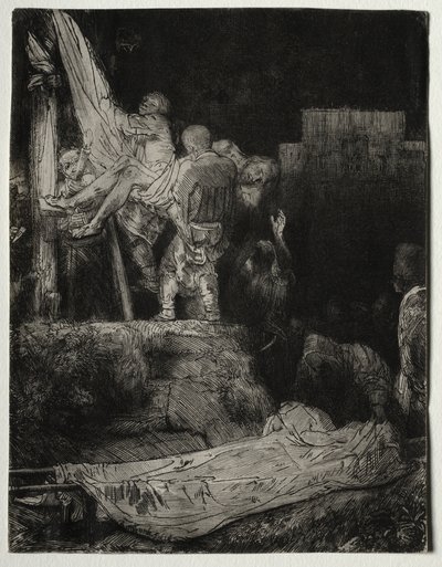 La Descente de Croix à la lumière des torches - Rembrandt van Rijn