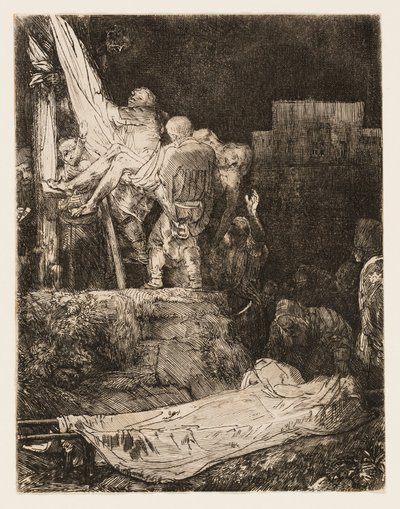 La Descente de Croix à la lumière des torches - Rembrandt van Rijn