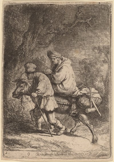La Fuite en Égypte : Petit - Rembrandt van Rijn