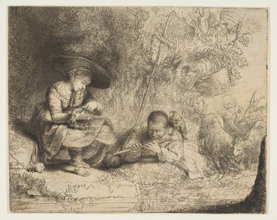 Le joueur de flûte, 1642 - Rembrandt van Rijn