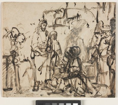 La rencontre du Christ avec Marthe et Marie après la mort de Lazare, vers 1662-65 - Rembrandt van Rijn