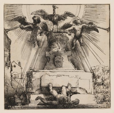 Le Phénix ou La Statue Renversée - Rembrandt van Rijn