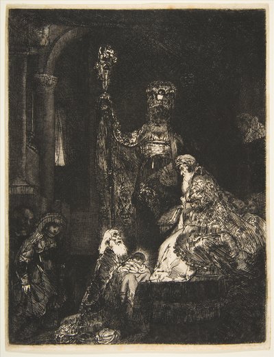 La Présentation au Temple dans le style sombre, vers 1654 - Rembrandt van Rijn
