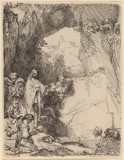 La Résurrection de Lazare (petite plaque) - Rembrandt van Rijn