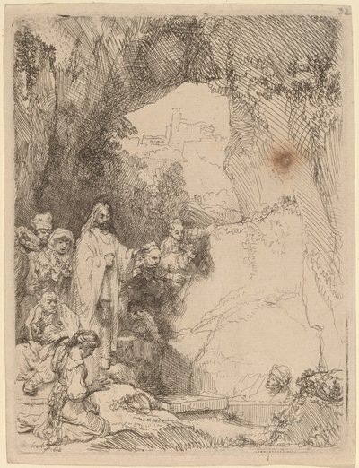 La Résurrection de Lazare: Petite Plaque - Rembrandt van Rijn