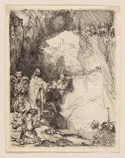 La Résurrection de Lazare : Petite Plaque - Rembrandt van Rijn
