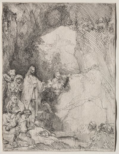 La résurrection de Lazare : Petite plaque - Rembrandt van Rijn
