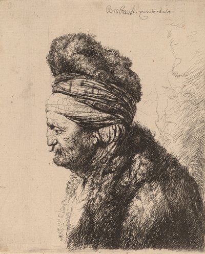 La Deuxième Tête Orientale, vers 1635 - Rembrandt van Rijn