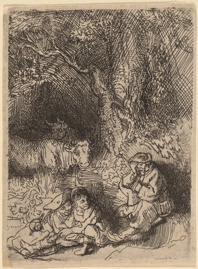 Le Berger endormi - Rembrandt van Rijn