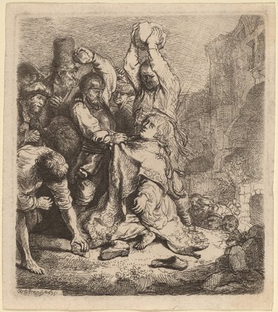 La lapidation de Saint Étienne - Rembrandt van Rijn