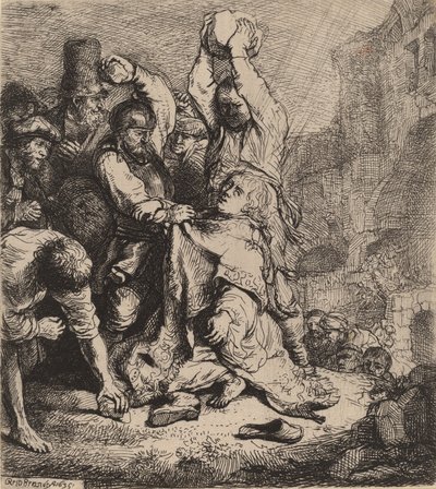 La lapidation de Saint Étienne - Rembrandt van Rijn
