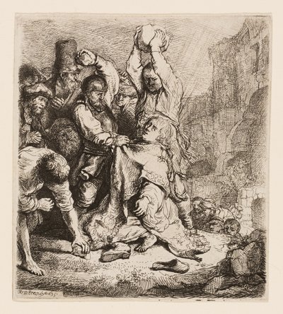 La Lapidation de Saint Étienne - Rembrandt van Rijn