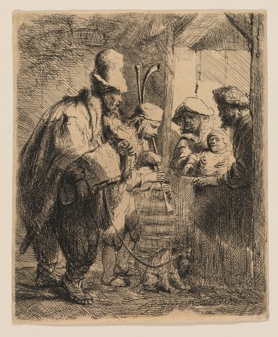 Les musiciens ambulants - Rembrandt van Rijn
