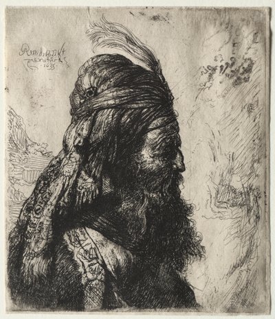 La troisième tête orientale - Rembrandt van Rijn
