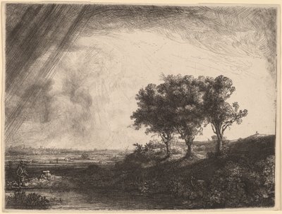 Les trois arbres - Rembrandt van Rijn