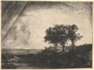 Les trois arbres - Rembrandt van Rijn