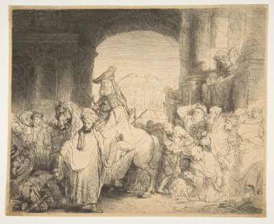 Le Triomphe de Mardochée - Rembrandt van Rijn