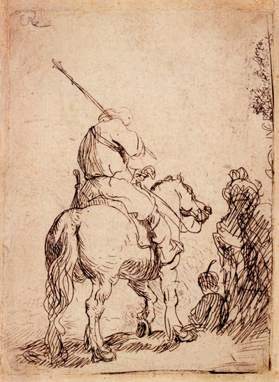 Le Soldat Turbané à Cheval, 1632 - Rembrandt van Rijn