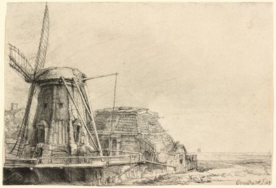 Le moulin à vent - Rembrandt van Rijn