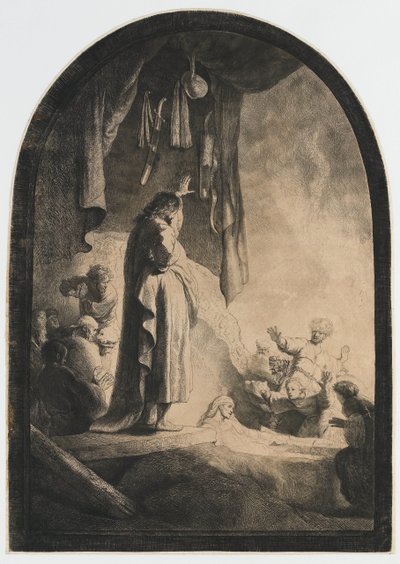 La résurrection de Lazare : la grande plaque - Rembrandt van Rijn