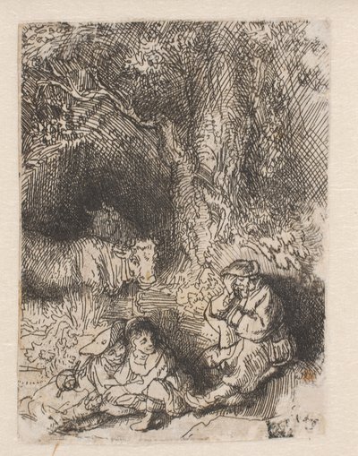 Le berger endormi - Rembrandt van Rijn