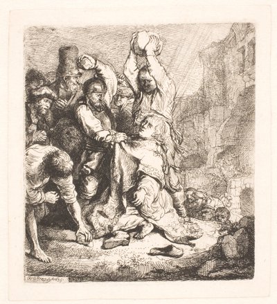 La lapidation de Saint Étienne - Rembrandt van Rijn