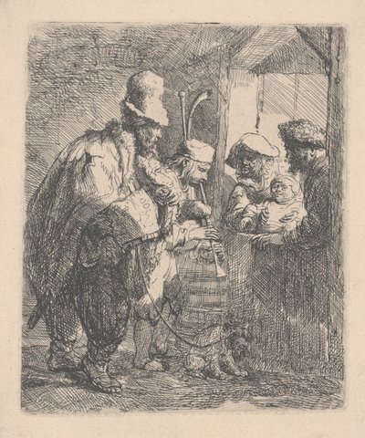 Les musiciens ambulants - Rembrandt van Rijn