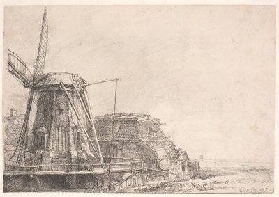 Le moulin à vent - Rembrandt van Rijn