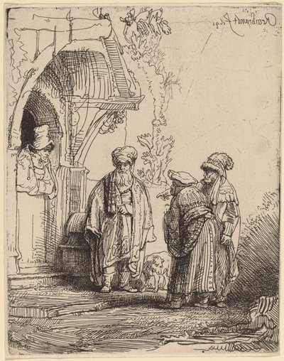 Trois figures orientales (Jacob et Laban ?) - Rembrandt van Rijn