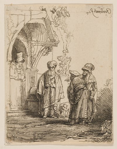 Trois figures orientales (Jacob et Laban ?) - Rembrandt van Rijn