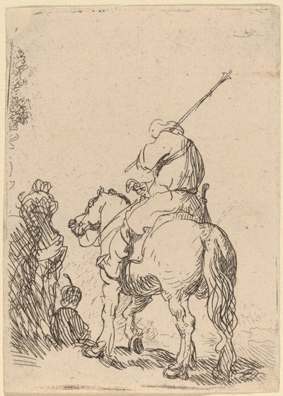 Soldat turbané à cheval - Rembrandt van Rijn