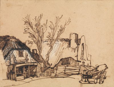 Deux Cottages, vers 1636 - Rembrandt van Rijn