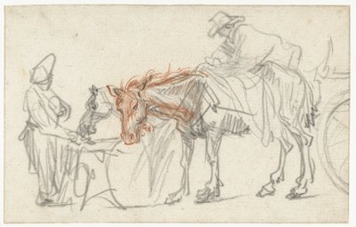 Deux chevaux à un relais - Rembrandt van Rijn