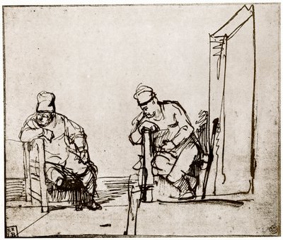 Deux Hommes Assis à une Porte, 1913 - Rembrandt van Rijn